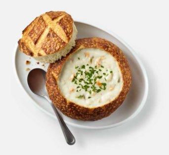 Clam Chowder in a Sourdough Bread Bowl