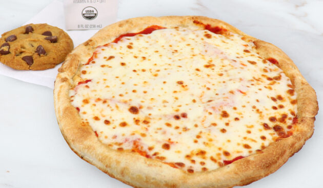 Kid's Cheese Pizza on Marble Surface