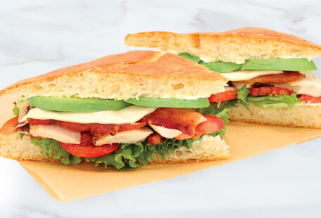 Toasted Chicken Club on Marble Surface