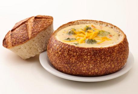 Broccoli Cheddar Soup in a Sourdough Bread Bowl