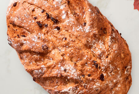 Rustic Stuffing Bread on Marble Surface