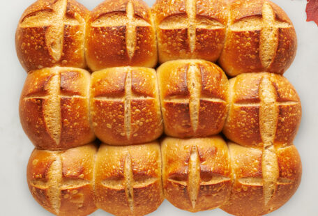 Sourdough Dinner Rolls on Marble Surface