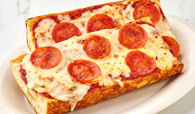Original Pepperoni Pizza Bread on Marble Surface