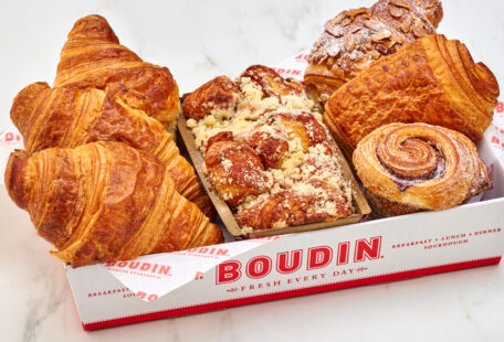 Breakfast Box of pastries on Marble Surface
