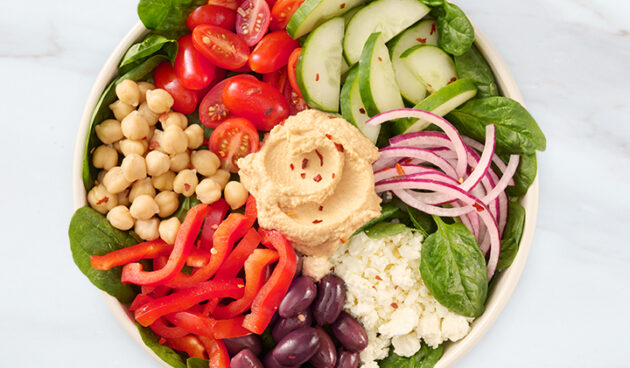 Greek Salad on marble surface