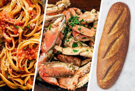 Pasta, Dungeness Crab and Sourdough Bread