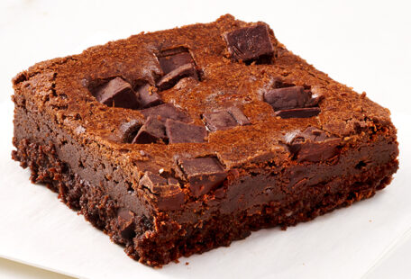 Fudgy Brownie on White Surface