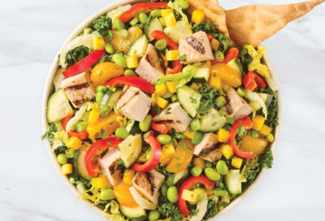 Asian Citrus Chicken Salad on Marble