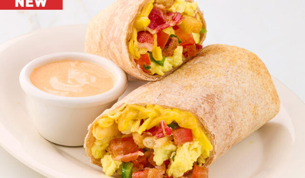 Cali Bacon Breakfast Burrito on Plate
