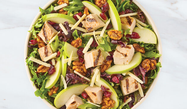 Chicken Apply Walnut Salad on Marble