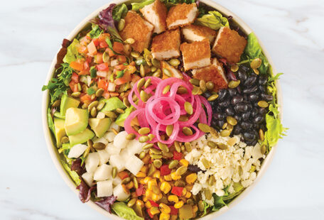 Southwest Crispy Chicken Salad on Marble