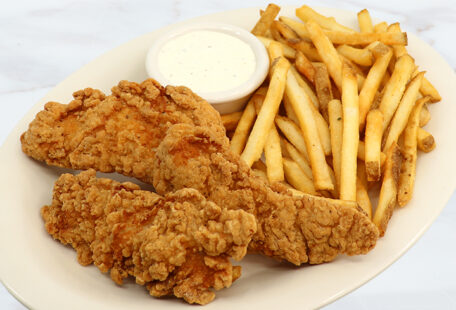 Kid's Chicken Fingers and Fries on Plate