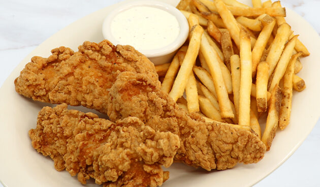 Kid's Chicken Fingers and Fries on Plate