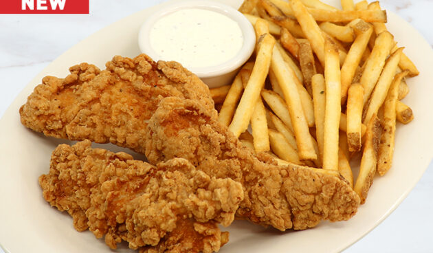Chicken Fingers and Fries on Plate