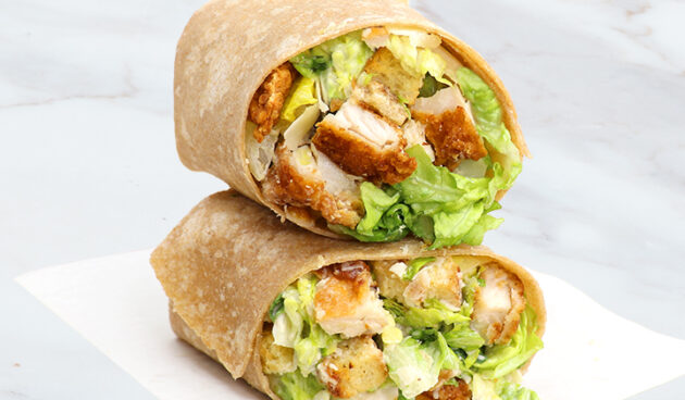 Crispy Chicken Caesar on Parchment