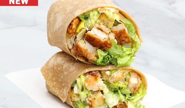 Crispy Chicken Caesar Wrap on Parchment