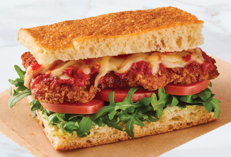 Crispy Chicken Parm Sandwich on Parchment