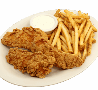 Kid's Chicken Fingers and Fries on Plate