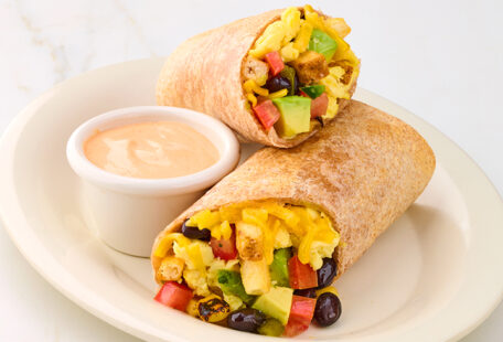 Veggie Breakfast Burrito Cali Style on a Plate