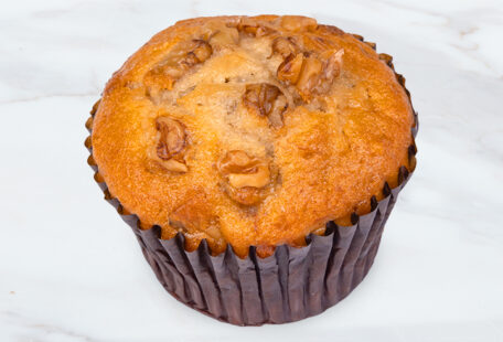 Banana Walnut Muffin on Marble