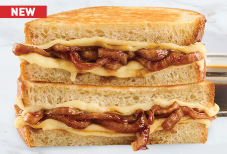 French Onion Grilled Cheese on Marble