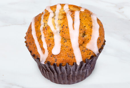 Lemon Poppy Seed Muffin on Marble