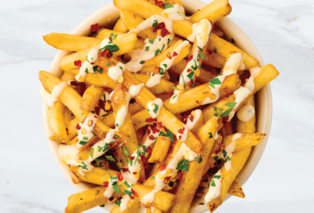 Spicy Buttermilk Ranch Fries on Marble Surface