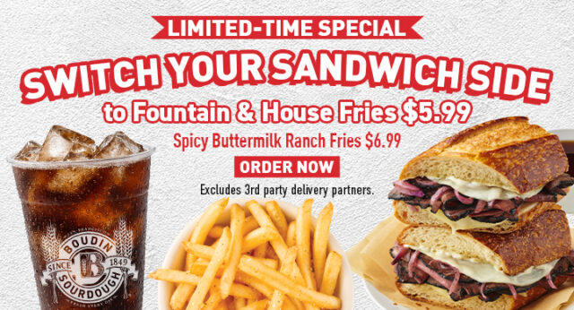 Switch Your Sandwich Side to Fountain and Fries