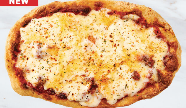 Four Cheese Pinsa Pizza on Marble Surface