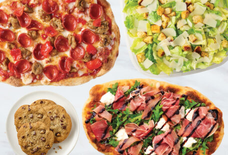 Pinsa Pizza Family Meal for 4 on marble surface