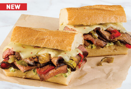 The Bold Ribeye Cheesesteak on Marble Surface