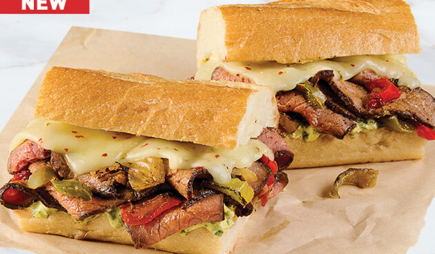 The Bold Ribeye Cheesesteak on Marble Surface