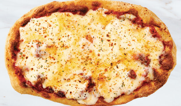 Four Cheese Pinsa Pizza on Marble Surface